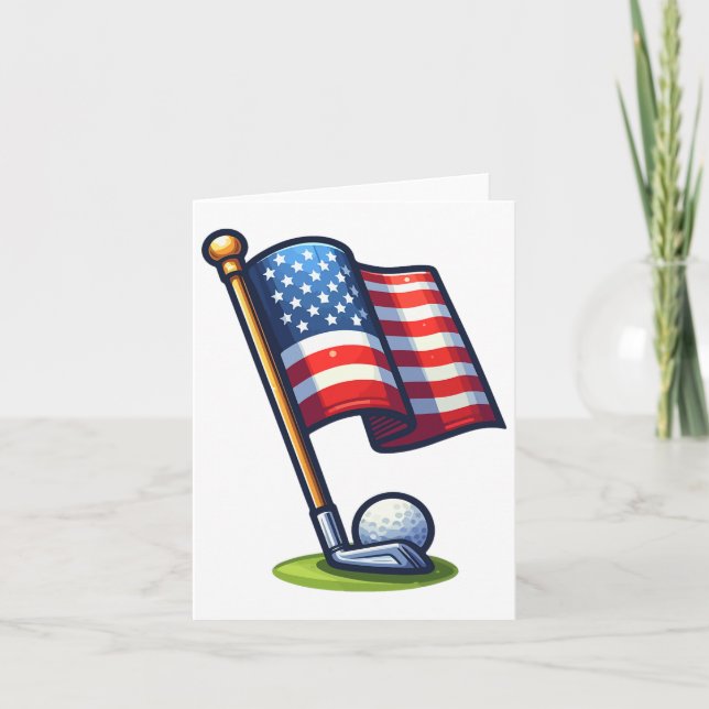 Carte Golf patriotique 4 juillet Fête de l'indépendance  (Devant)
