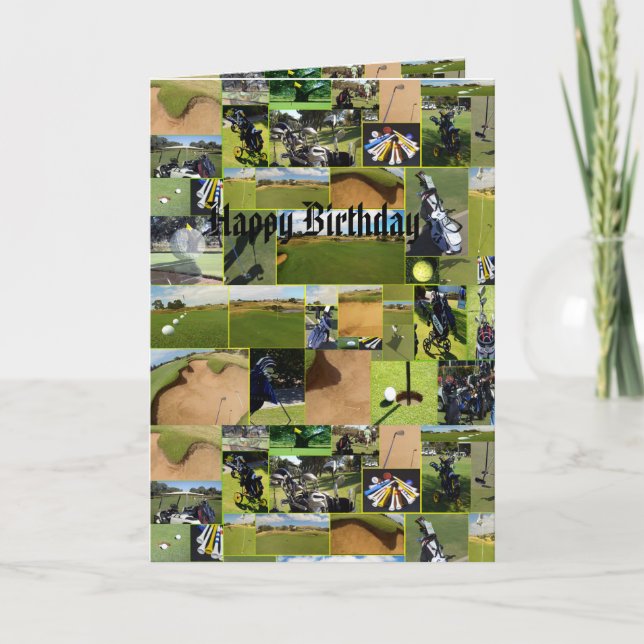 Carte Golf Photo Collage, Anniversaire drôle (Devant)