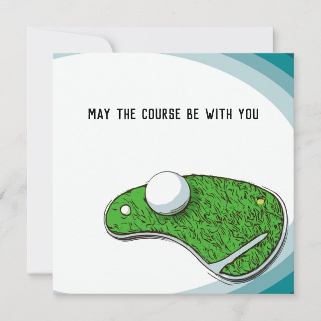 Carte Golf Que le terrain soit avec vous avec golf ball (Devant)
