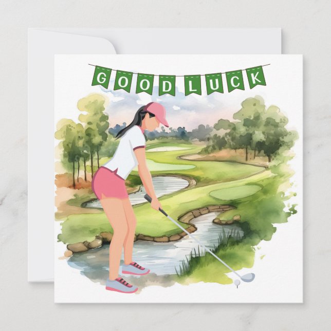 Carte Golf saluer balle de golf bonne chance pour la dam (Devant)