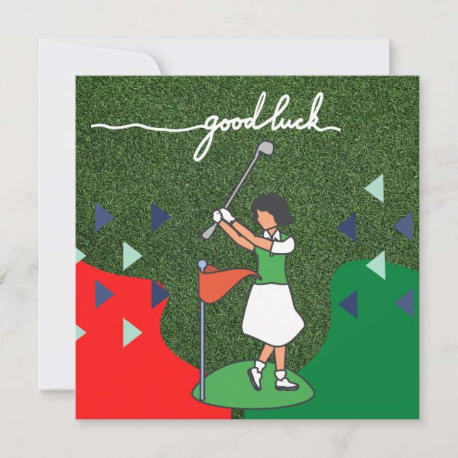 Carte Golf saluer balle de golf bonne chance pour la dam (Devant)