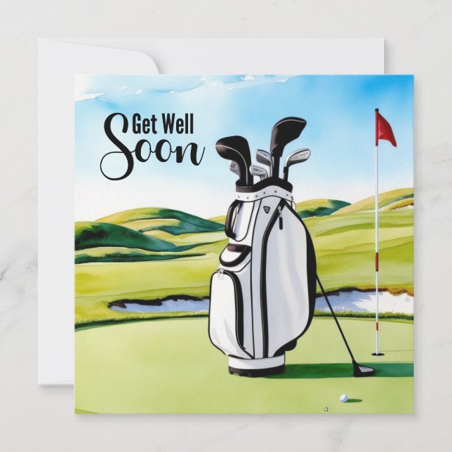 Carte Golf s'améliorer bientôt avec sac de golf à mettre (Devant)