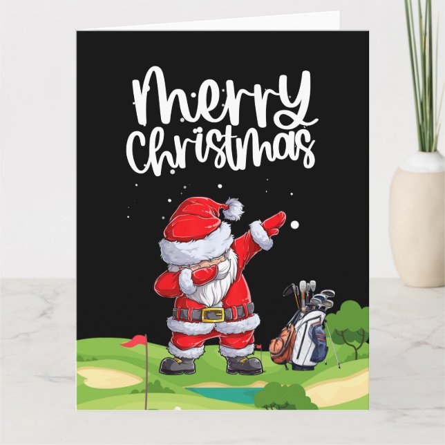 Carte Golf Santa Claus sur terrain de golf (Devant)