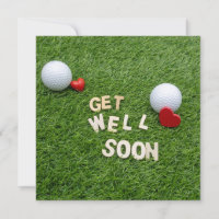 Golf Soyez bien bientôt avec le texte et la balle 