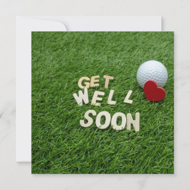 Carte Golf Soyez bien bientôt avec le texte et la balle  (Devant)