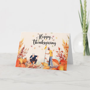Carte Golf Thanksgiving Accueil d'automne pour Golfer