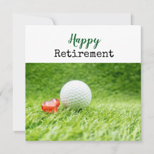 Carte Golfer Happy Retirez avec balle de golf sur vert