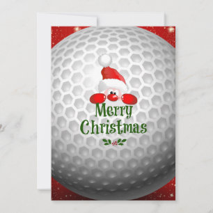 Carte Golfer Père Noël, "Joyeux Noël"