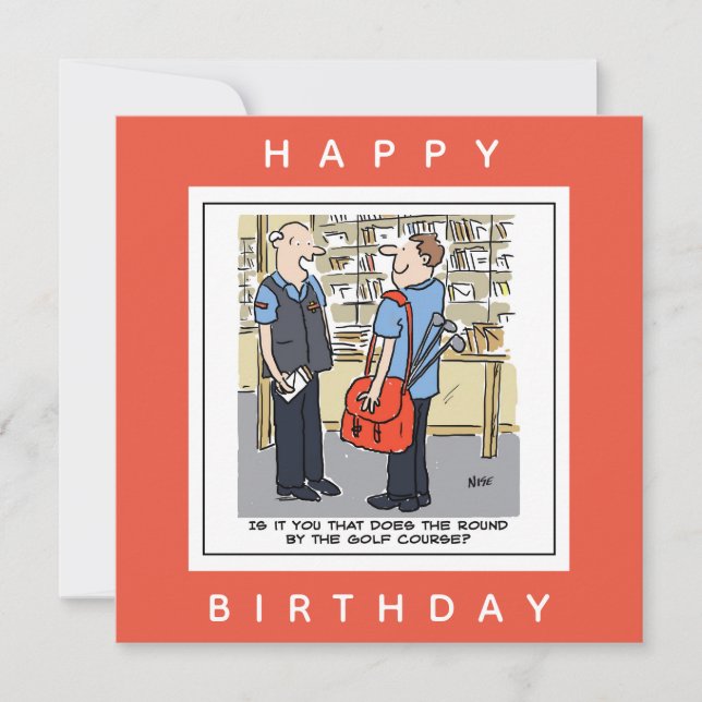 Carte Golfer Postman aime le dessin sur le golf (Devant)