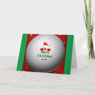 Carte Golfer Santa, 'Merry Christmas' greetings