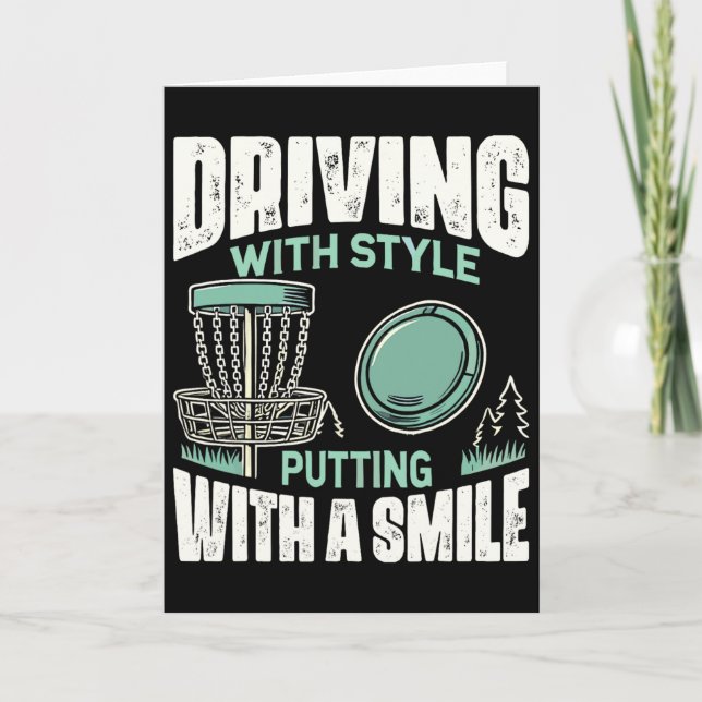 Carte Golfeur de disque conduisant avec style Golf de di (Devant)