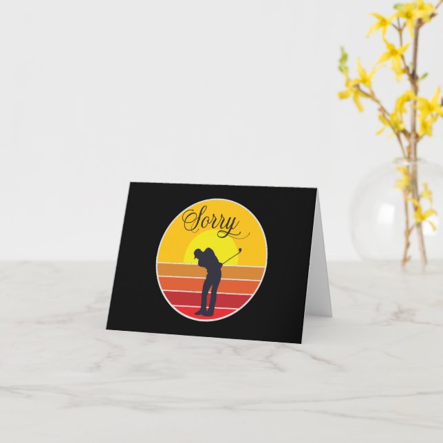 Carte Golfeur en silhouette  golfant Condoléances désolé (Fleur jaune)
