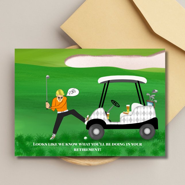Carte Golfeur Sarcastique Retraité Avec Bière Et Chien C (Créateur téléchargé)