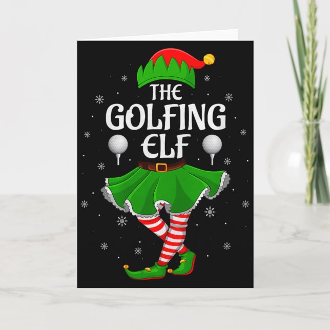 Carte Golfing Elf Christmas Family Girls Women Elf Squad (Devant)