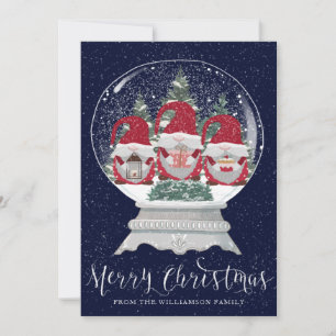 Carte Gomes mignons dans un Globe des neiges