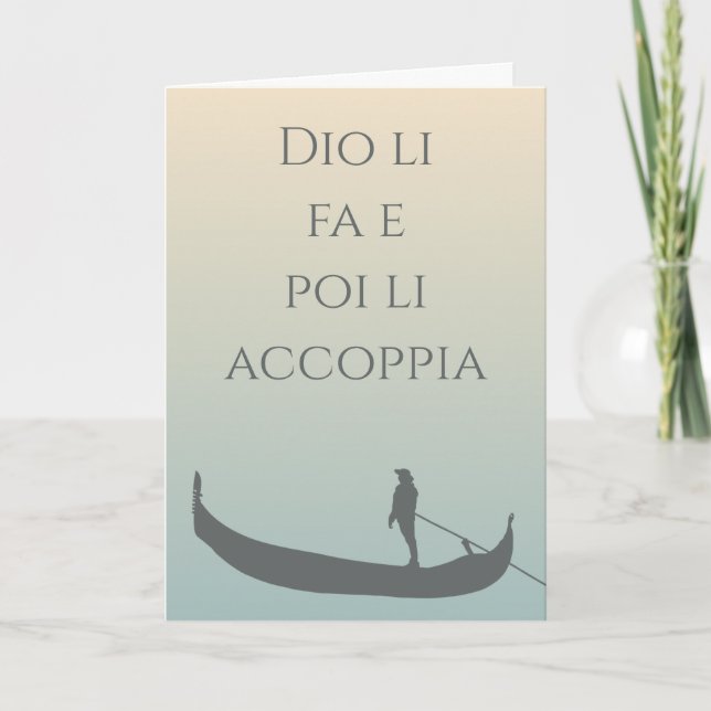 Carte Gondola au coucher du soleil Mariage de bénédictio (Devant)