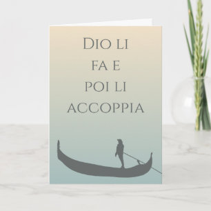 Carte Gondola au coucher du soleil Mariage de bénédictio
