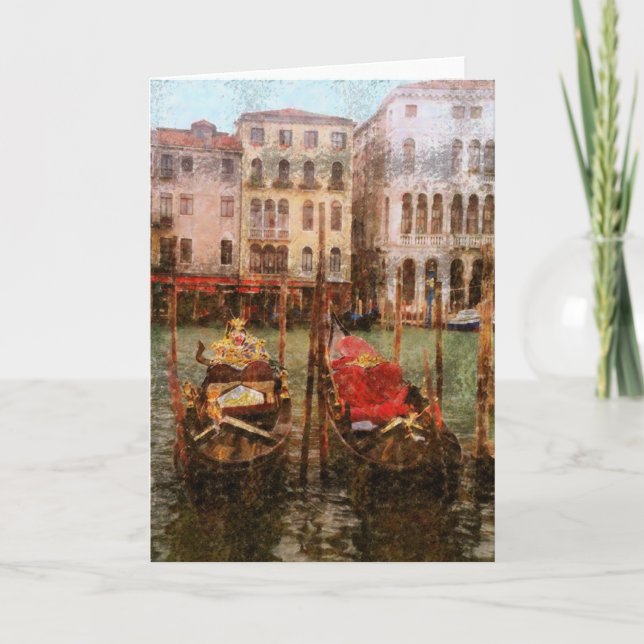 Carte "GONDOLAS IN VENICE" (manip. à l'aspect antique) (Devant)