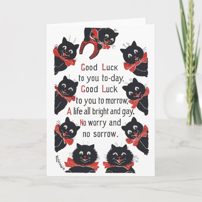 Carte Good Luck Cats, Louis Wain (Devant)