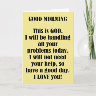 Carte Good Morning de DIEU (personnalisation)