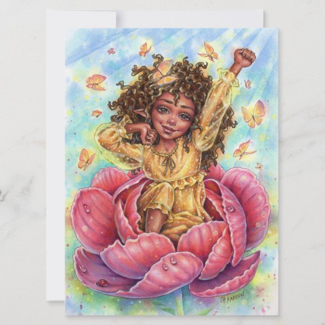 Carte Good Morning Fairy Art Card Flower Garden (Devant)