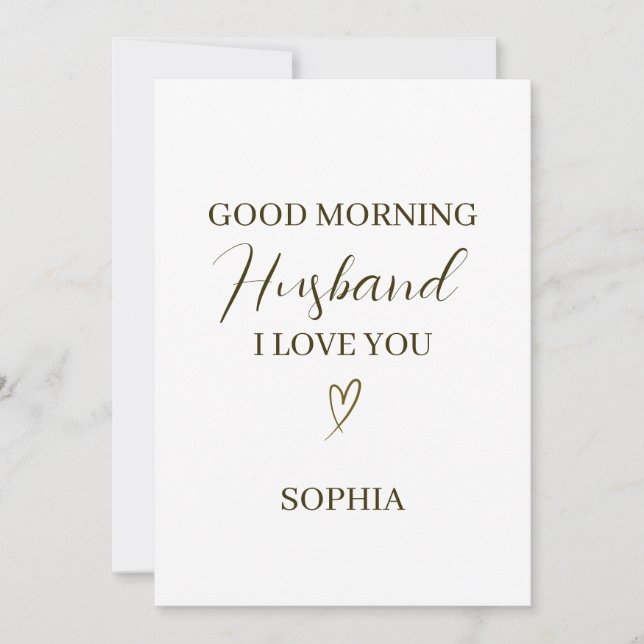 Carte Good Morning Husband Personalized Romantic Gift (Devant)