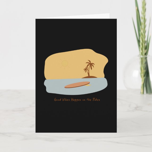 Carte Good Vibes Funny Surfer Plage de surf (Devant)