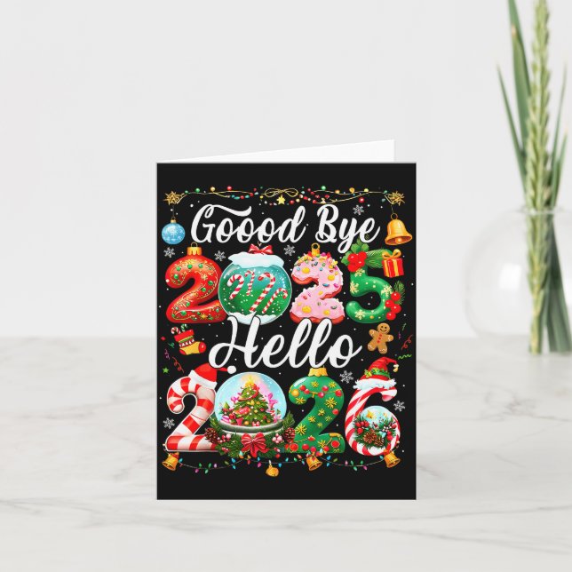 Carte Goodbye 2025 Hello 2026 Happy New Year Christmas P (Devant)