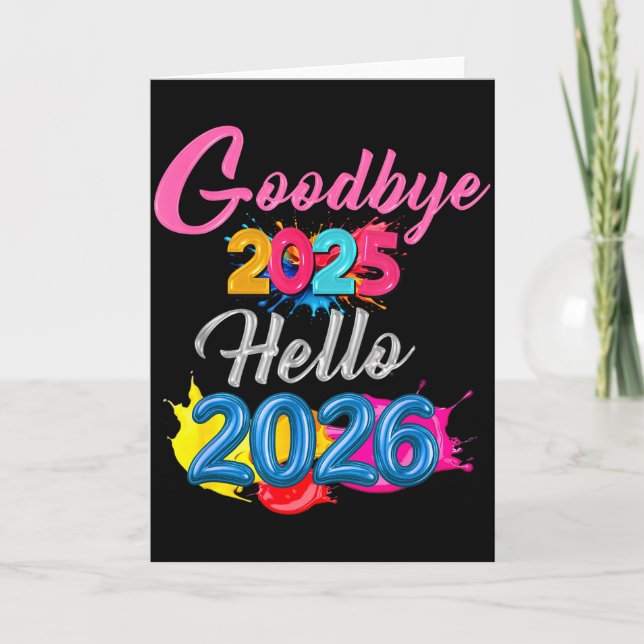 Carte Goodbye 2025 Hello 2026 Kids Funny New Year  (Devant)
