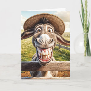 Carte Goofy Anniversaire âne portant un Casquette de pai