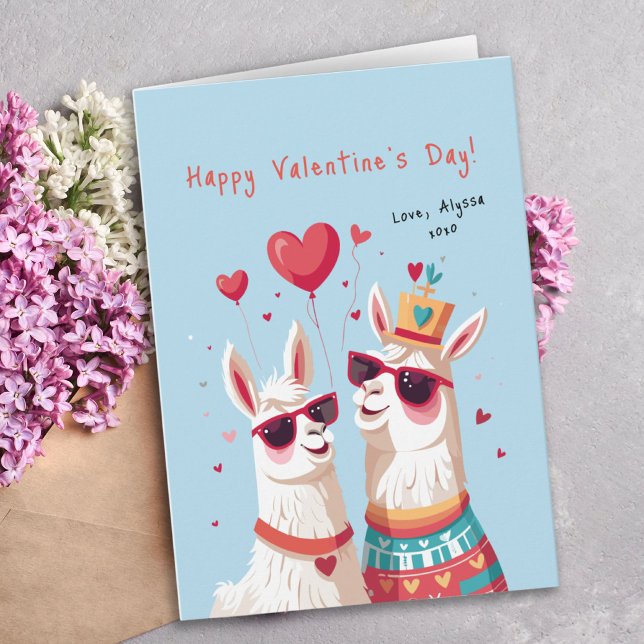 Carte Goofy Llama Pun Couple Funny Valentine's Day Card (Goofy Llama Pun Couple Funny Valentine's Day Card)