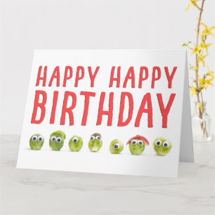 Carte Googly Eyed Sprouts - Anniversaire amusant pour un