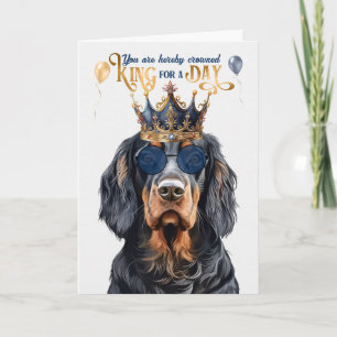 Carte Gordon Setter King pour une journée d'anniversaire