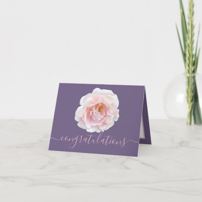 Carte Gorgeous Rose Rose Purple fond de toile Félicitati (Devant)