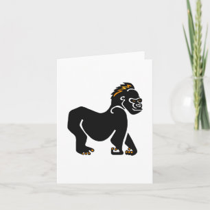 Carte GORILLA dessinée à la main -Faune - Primate - Ape