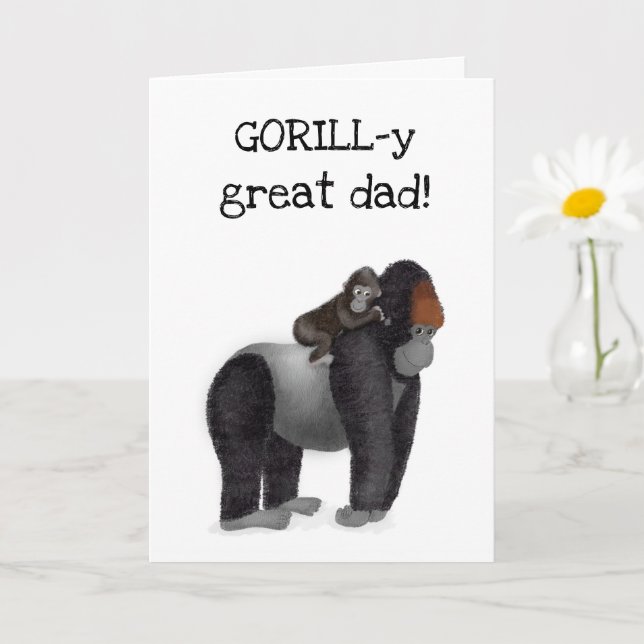 Carte Gorilla et Fête des pères bébé (Petite plante)