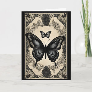 Carte Goth Papillon et cadre d'ornement Anniversaire