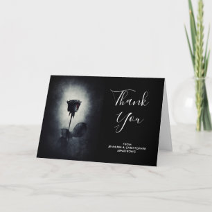 Carte Goth Rose noir goutte de sang Mariage Macabre