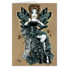 Carte gothique de fée de papillon de couture de