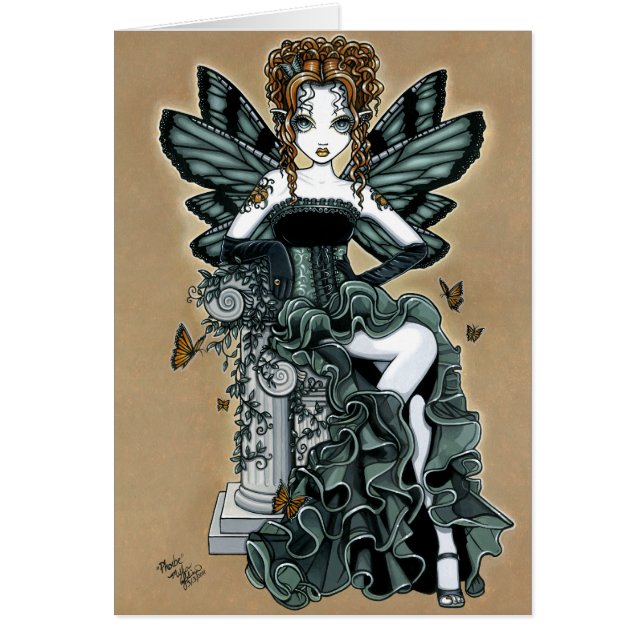 Carte gothique de fée de papillon de couture de (Devant)