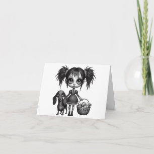 Carte gothique de Pâques et Dachshund