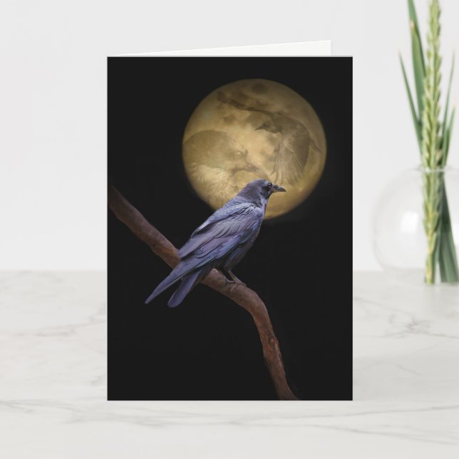 Carte gothique de Raven Halloween (Devant)