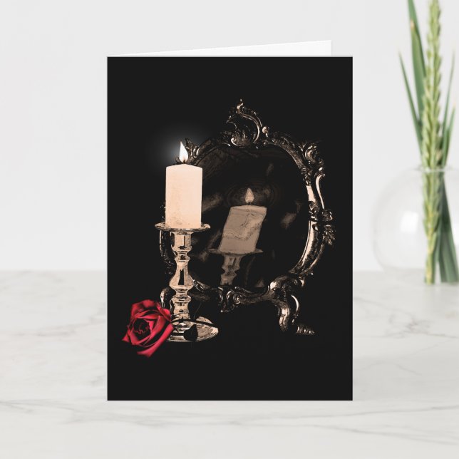 Carte gothique de Saint-Valentin de rose éternel (Devant)