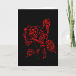Carte gothique de Saint-Valentin de roses liquides