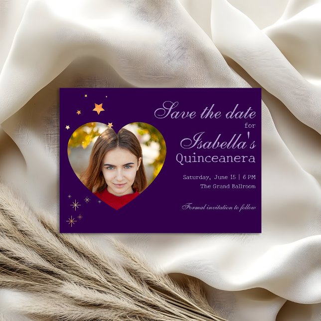 Carte Gothique Glam Quince coeur photo Foil (Créateur téléchargé)