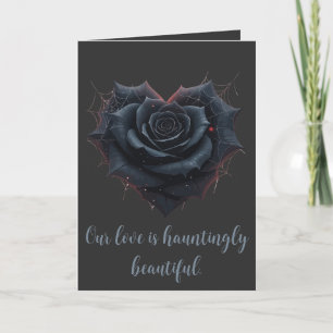 Carte Gothique Romantique et Rose Noire Énigmatique