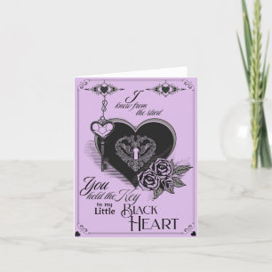 Carte gothique Victorienne Coeur Noir Valentine