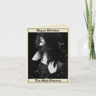 Carte Gothique Vintage Haute Prêtre Tarot Photo Annivers