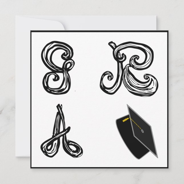 Carte GR Un Casquette Grad Pour D Fabric Font Graduation (Devant)