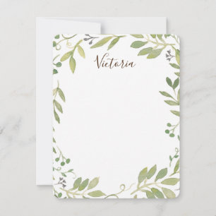 Carte Graceful Green Flat Note